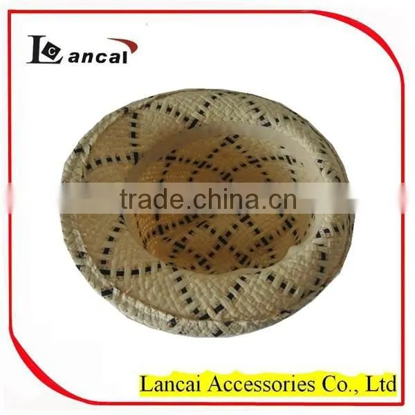 2016 Wholesale Natural and Black Straw Mens' Trilby photo-4