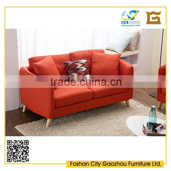 Classic Simple Design Nordic Style Wooden Sectional Sofa With Tufted Back Cushions for Home Furniture photo-3