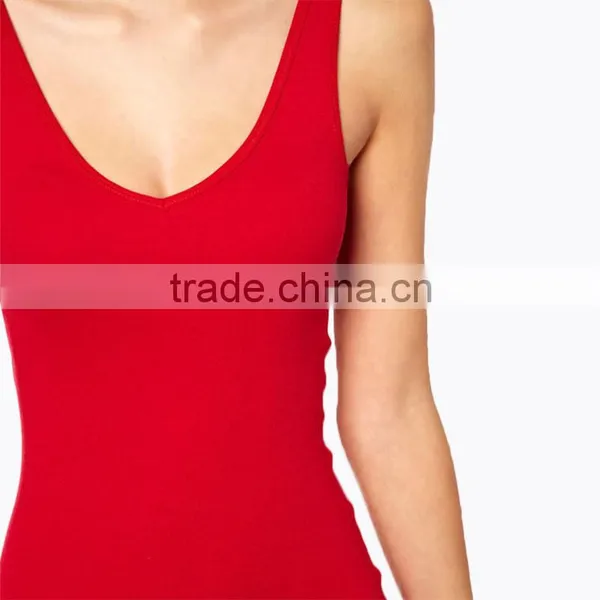 Plain Red Slim Fit Tank Dress Women Long Evening Dress photo-4