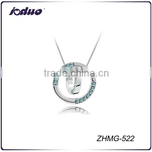 Fashion Double Ring Crystal Necklace