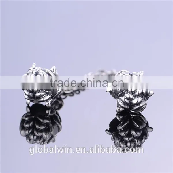 Rubber Stopper Safty Chain Wholesale Engravable Custom Charms 925 Silver Beads Charm photo-3