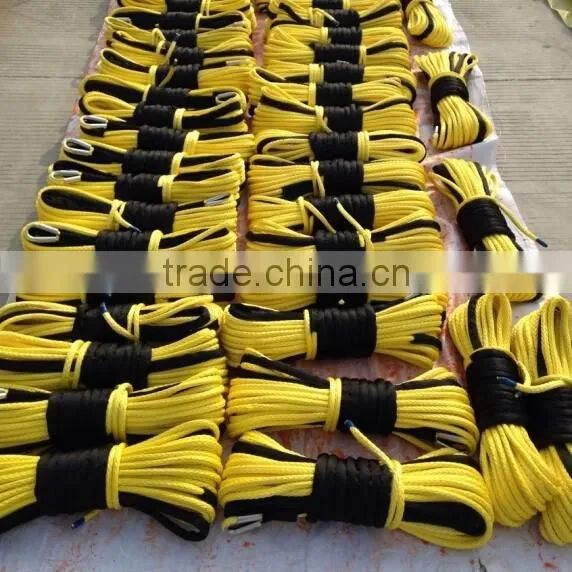 8mm x 30meters Grey Color Synthetic Winch Rope With Hook & Hawse Fairlead