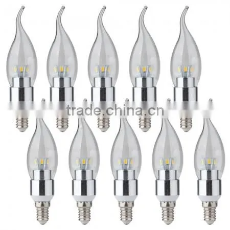 10 E14 6 LED 5630 SMD Candle Light Bulb Lamp Spotlight Warm White 3W