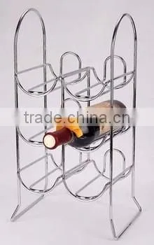 Antique Moon-shape Chromed Plating Iron Wine Rack Storage Shelf photo-5