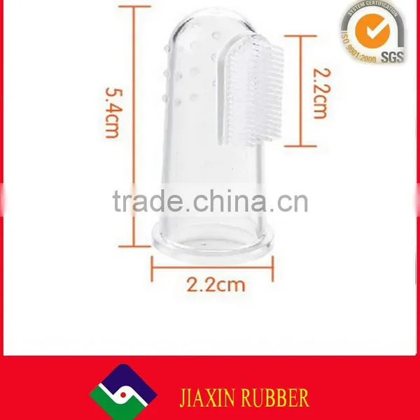 High Quality Custom Soft Transparent Silicone Finger Toothbrush for Baby /kid /infant/toddler photo-2