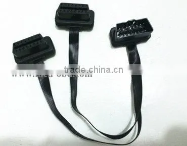 Flat OBD2 Spitter Y Cable Right 16pin Male to 2 Pieces 16pin Female photo-5
