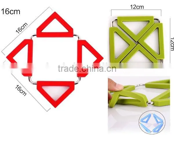 Silicone Stainless Steel Placemat Trivet Table Mat Heat Resistant for Bowl Plate Cup photo-5
