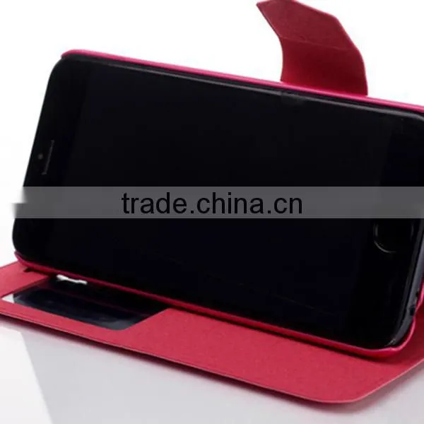 Slim Flip Covers PU Leather Case With Front View Window for IPhone 6 photo-3