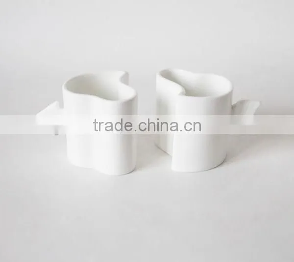 Heart Shape Ceramic Couple Cup photo-2