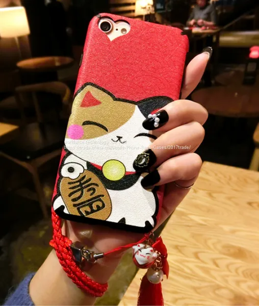Fortune Cat Cartoon Cell Phone Case Silicone Mobile Phone Cases for IPhone7/7Plus/6/6s/6plus/6splus Phone Back Cover photo-2
