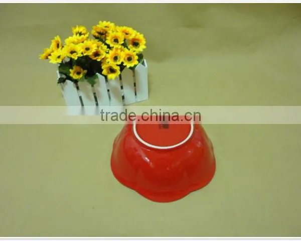 New Style the Red Flower Shape Ceramic Salad Bowl photo-3