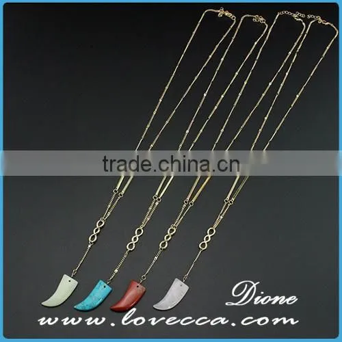 Wholesale Jewelry Natural Gemstone Faux Druzy Pendant Necklace For Women photo-3