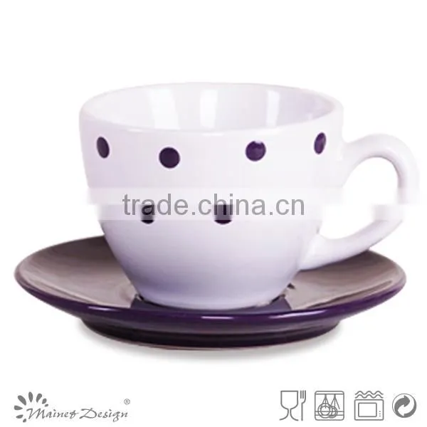 Color Glaze Stoneware Ceramic Cheap Cup and Saucers photo-2