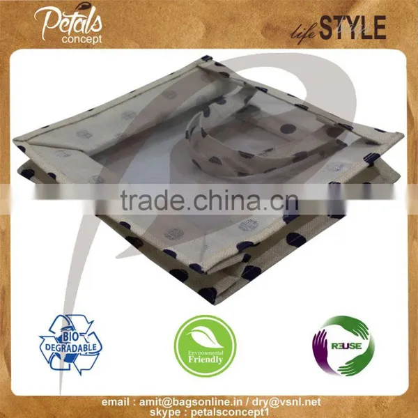 See Through PVC Indian Bags With Jute Sides - Made From Thick PVC & Laminated Jute photo-4