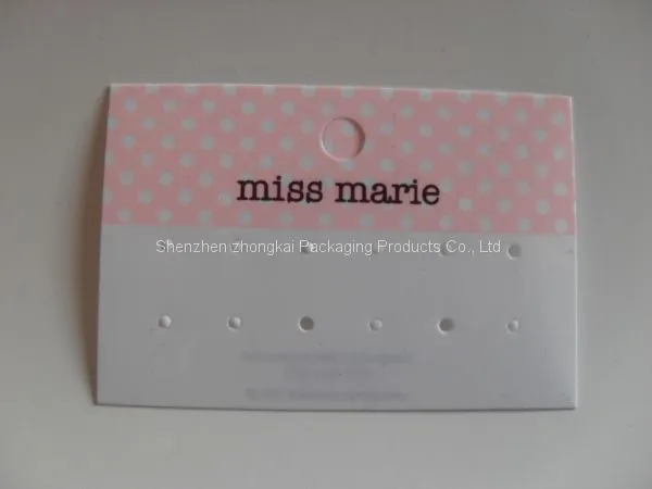 Manufacturers Supply Screen Printing, PVC Earrings Card