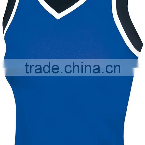 Sleeveless V Neck Knit Spandex Cheerleading Uniforms Women Sexy Tank Top Plus Size Sublimation Cheerleading Uniforms Custom photo-2