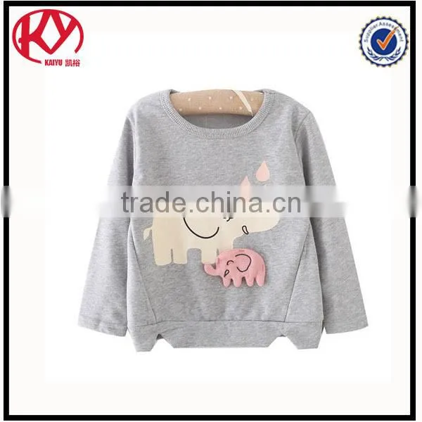 High Quality CVC Round Neck Long Sleeve t Shirt Design Print photo-3