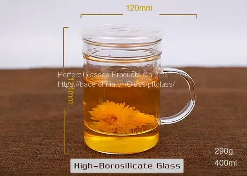 Glass Cup Kungfu Tea Cup Three Part Glass Mug Filter Glass Cup Coffee Mug Milk Cup Juice Cup for Hotel and Resturant photo-4