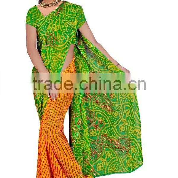 Bhandhani Printed Designer Saree With Blouse Material photo-4