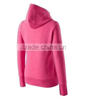 2018 High Quality Custom CVC Fleece New Design Fashion Blank Hooded Lady Hoody photo-2