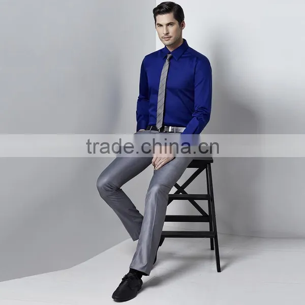 2016 New Model Shirts For Men Royal Blue Shirt photo-4