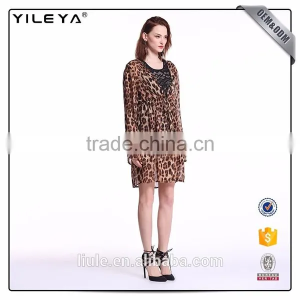 Sex Leopard Print Robe,latest Ladies Sexy Gown Designs, Women Night Robe photo-3