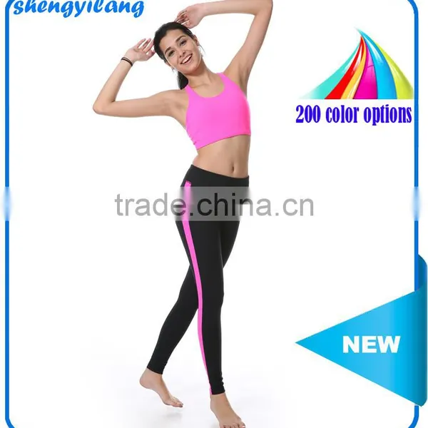 Beautiful Fluorescence Slim Fitness Yoga Clothes 88% Polyester + 15% Spandex Fitness Sportwear Yoga Suit in Guangzhou