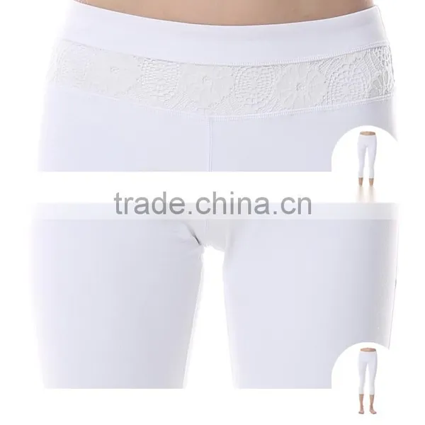 Wholesale Fitness Women Cropped Lace Yoga Pants in Guangzhou photo-6