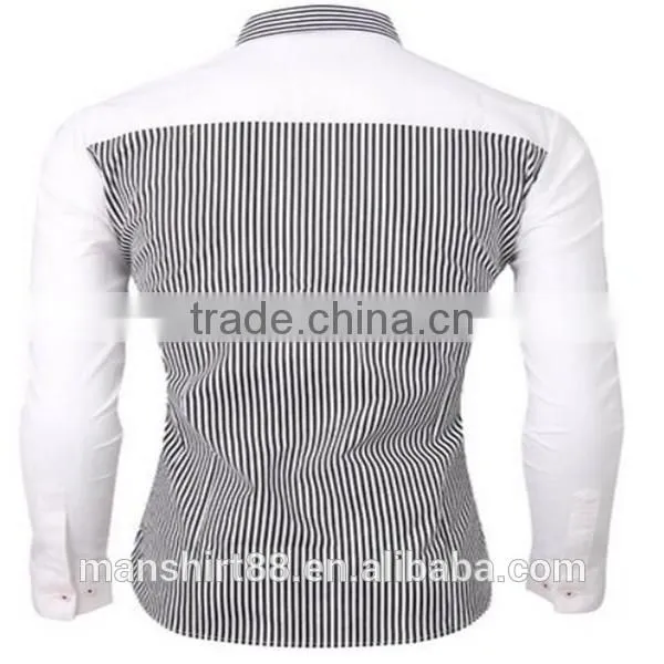 2016 New Wholesale Stylish Vertical Stripes Long Sleeve Button Down Custom Mens Casual Dress Shirts photo-4
