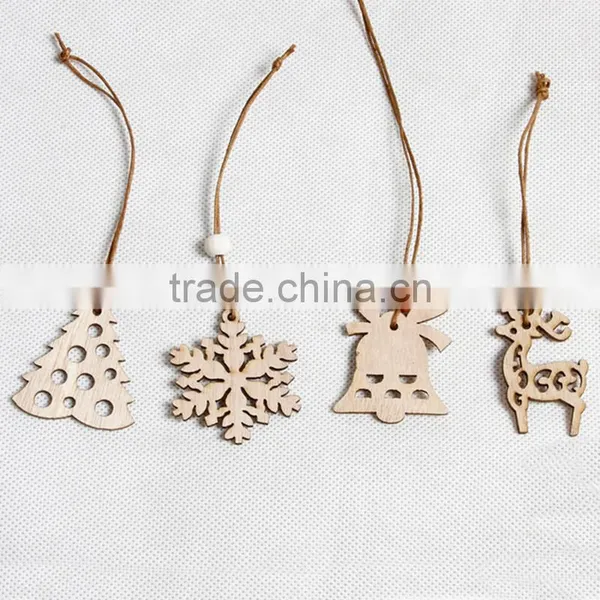 Christmas Ornament Laser Cut Snowflake Wood Hollow Crafts photo-2