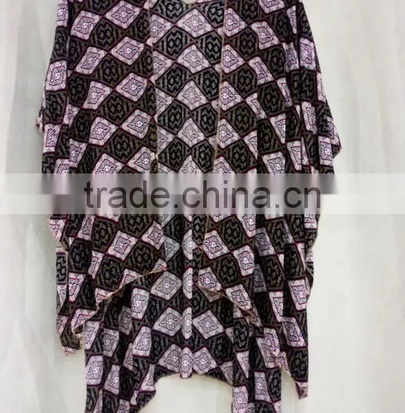 Hot Sale Fashion Printed Open Kimono for Women Viscose Cotton Soft Blouses photo-3