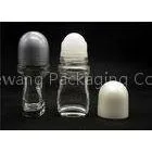 Clear Glass Roll On Bottles Empty Deodorant Containers With PP Cap