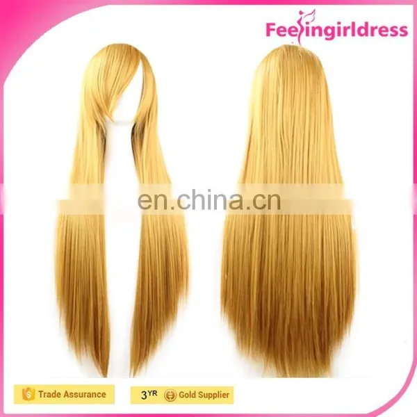Hair Extensions Wig Permanent Human Hair Wigs Cosplay Long Orange Wig photo-3