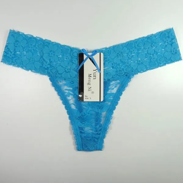 New Style Lace Open Front Panties Biniki Type Low Waist Transparent Women Lace Thongs photo-4