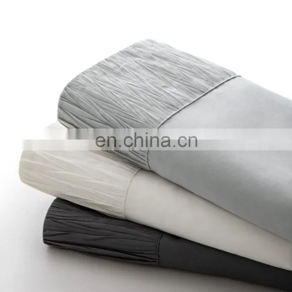 2020 Luxury Solid Color Satin Plain Queen Bedroom Sheet Set For Hotel photo-7