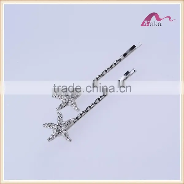Latest Fashion Metal Alloy Crystal Hair Clips Women Fashion Sea Star Hair Clips photo-3