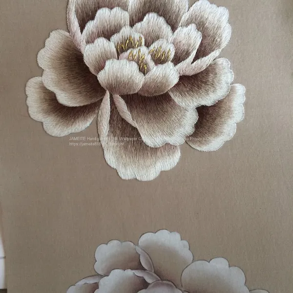 Hand Embroidered Silk Wallpaper photo-4