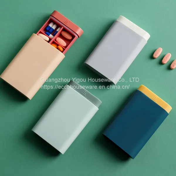 2020 Custom Eco Friendly Weekly Wheat Straw Pill Dispenser Container Medicine Case 7 Day Pill Box photo-2