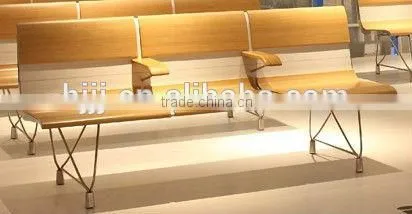 2 Seater 4 Seater Aluminium Alloy Leg Airport Chair Lounge Chair Waiting Chair H60C-2-V With Cow Leather Covered photo-3