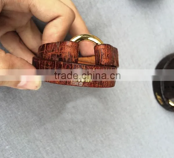 Personality High Feshion Genuine Leather Crocodile Parttern Crack Vintage Retro Style Hand Make Bracelet for Mens photo-2