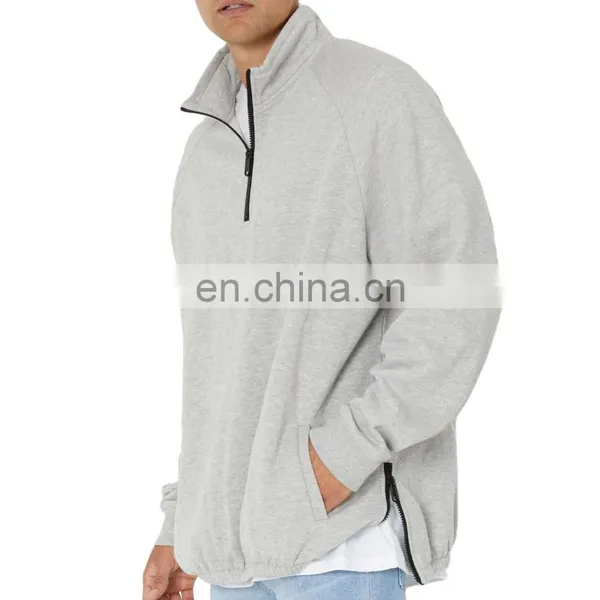 OEM High Quality Custom Half Zip Pullover Plain Hoodies Quarter Half Zip Hoodie Men Half Zip Hoodie Up photo-5