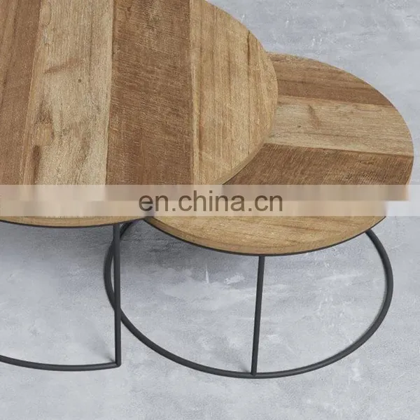 Bauhaus 2 Piece Multi-Coloured Round Nesting Coffee Table photo-5