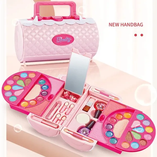 Kids Makeup Kit for Girls 28 in 1 Real Makeup Set Washable Cosmetic Set With Handbag Gifts for Girl 3+ Years photo-2