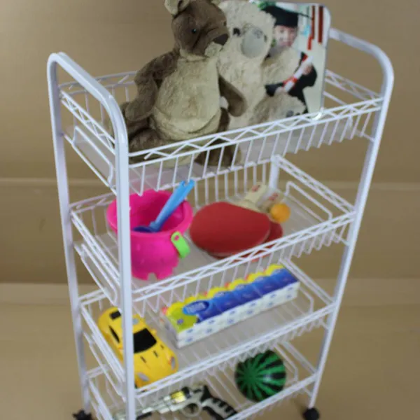 Simple Furniture Multifunctional Multi - Layer Storage Rack Trolley With Wave Decoration photo-2