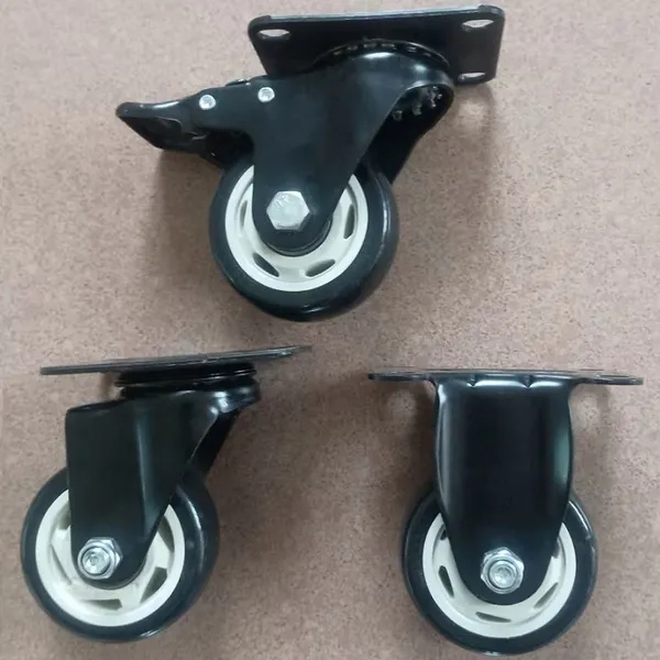 Universal Wheel Manufacturer 3-inch Industrial Belt Brake Mute Caster Rubber Directional Nylon Gold Diamand Sliding Roller Wholesale photo-4