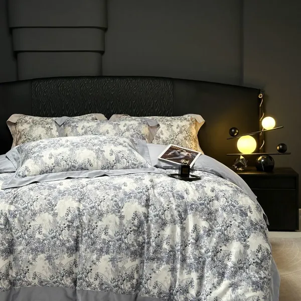 Washed Cotton Bedding Set 4 Pieces - Soft Duvet Cover, Pillowcases, Queen/King Size, All Season (No Comforter Included) photo-2