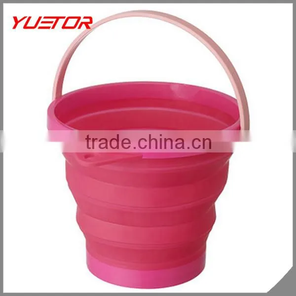Portable Space Saver Outdoor New Collapsible Silicon Round Water Bucket Container photo-2