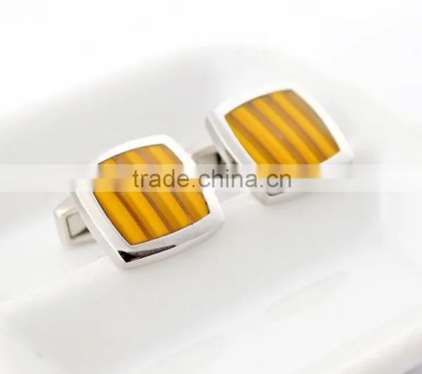 Novelty Jewelry Boxes Men's Ties Yellow Designed Yellow Cufflinks photo-2