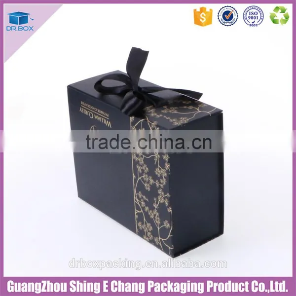 2016 Luxury Custom Gold Hot Stamping Logo Specialty Paper Printed Gift Box/custom Gift Box With Ribbon photo-3