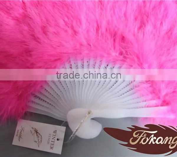 Handmade Craft Large Turkey Feather Hand Fan photo-2